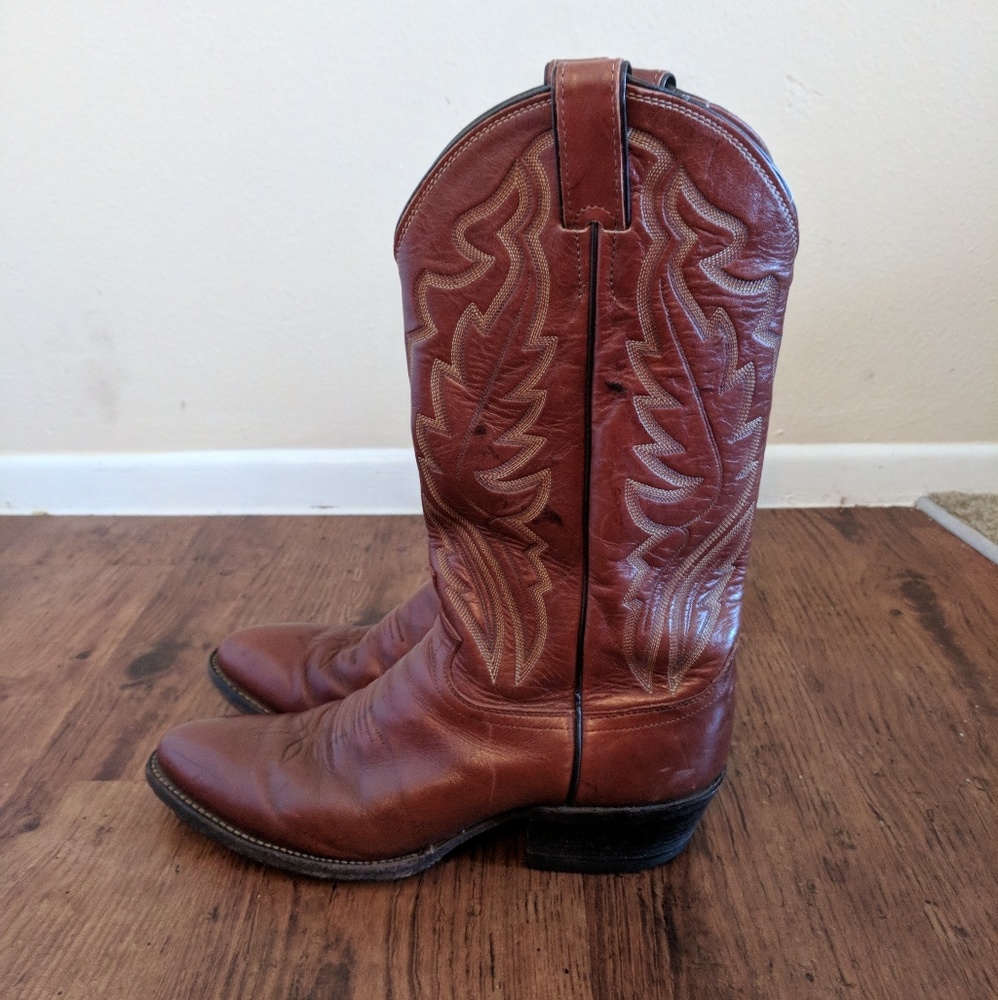 Justin Brown Leather Cowboy Boots sz 9.5 D